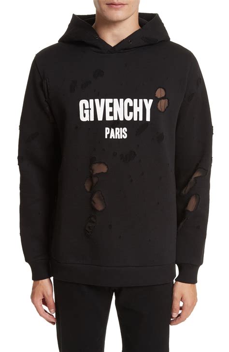 givenchy paris logo hoodie|givenchy hoodie distressed.